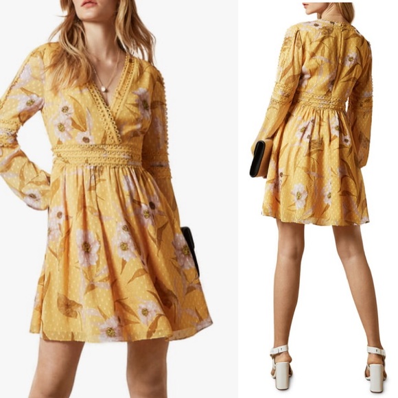 Ted Baker London Dresses & Skirts - Ted Baker Cabana Yellow chiffon dress